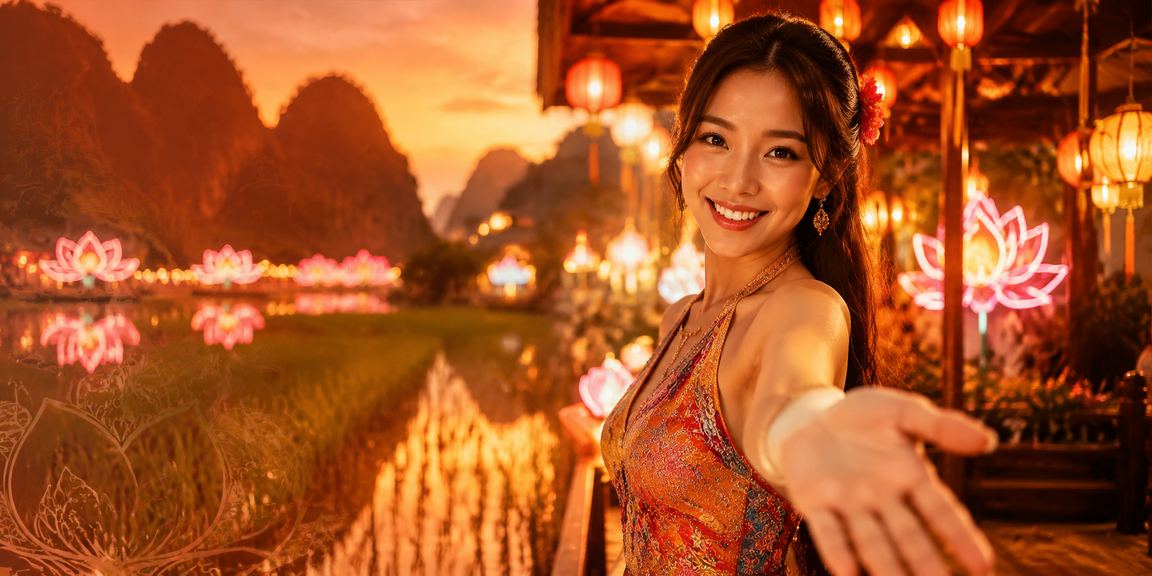 Không khí giải trí sôi động tại chợ đêm Ninh Bình với ánh đèn casino lung linh